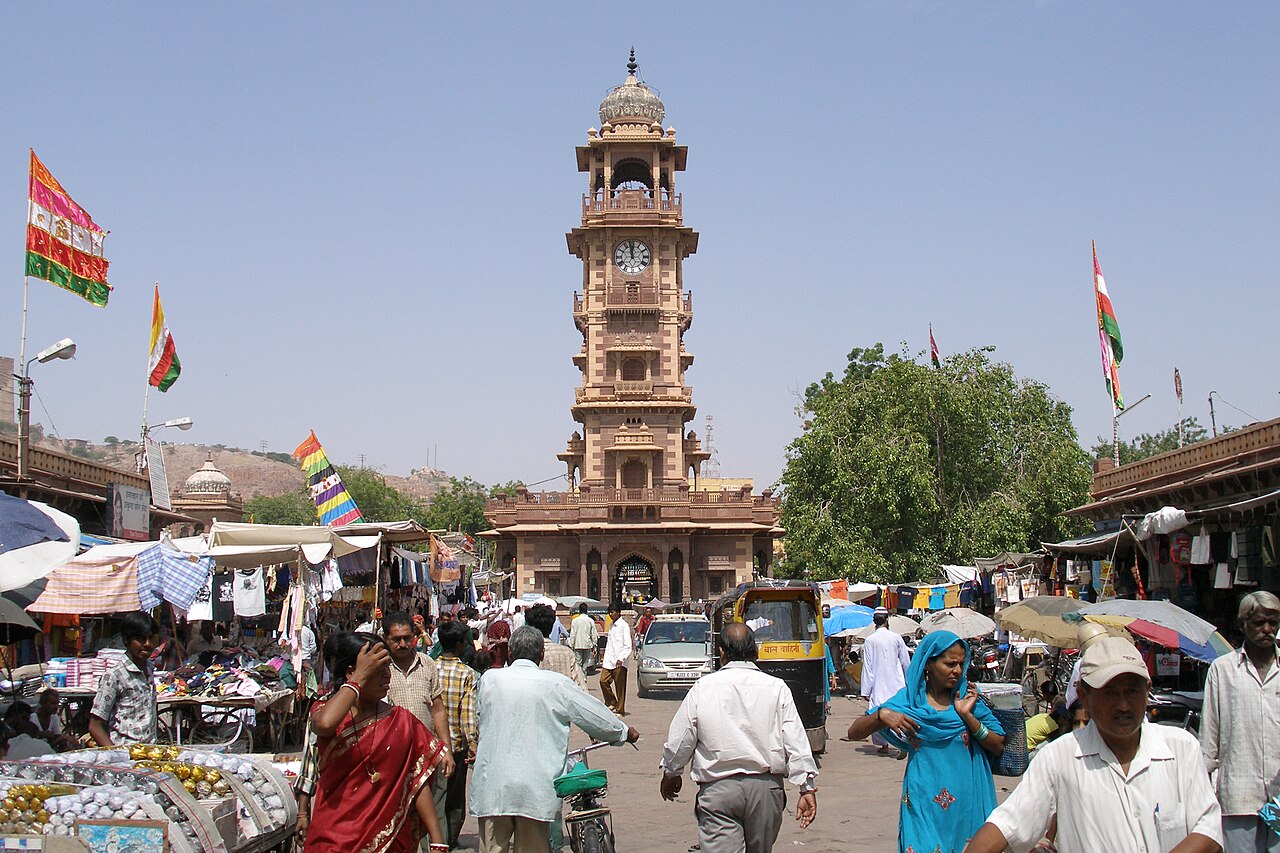 Jodhpur Clock Tower above the busy Sardar Market